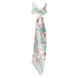  Scarf drive on flowers quartz turquoise