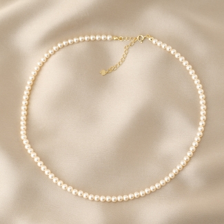 Colier argint S Just Classy Touch perle gold