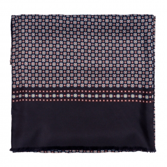 Esarfa matase si lana barbati Uomo Turin dark navy, blue ciel