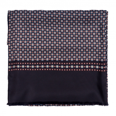 Esarfa matase si lana barbati Uomo Turin dark navy, blue ciel