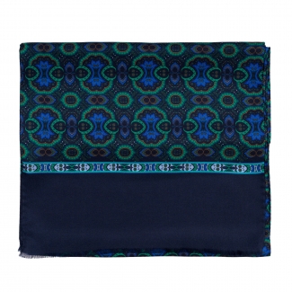 Esarfa matase barbati Uomo Seville green, dark navy