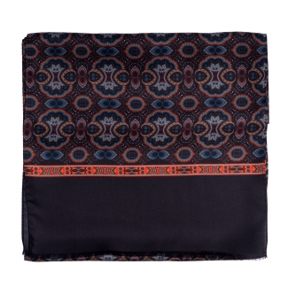 Silk scarf Uomo Seville brown, dark navy