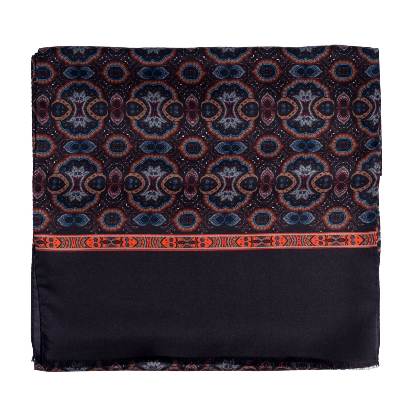 Esarfa matase barbati Uomo Seville brown, dark navy