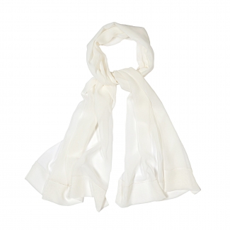 Silk Shawl Veiled Allure Plain White