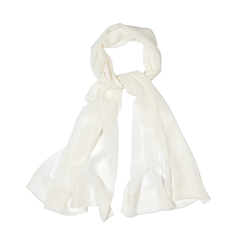 Silk Shawl Veiled Allure Plain White