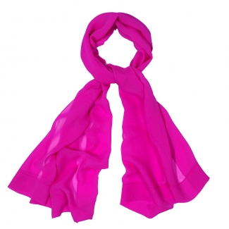 Silk Shawl Veiled Allure Plain Fucsia