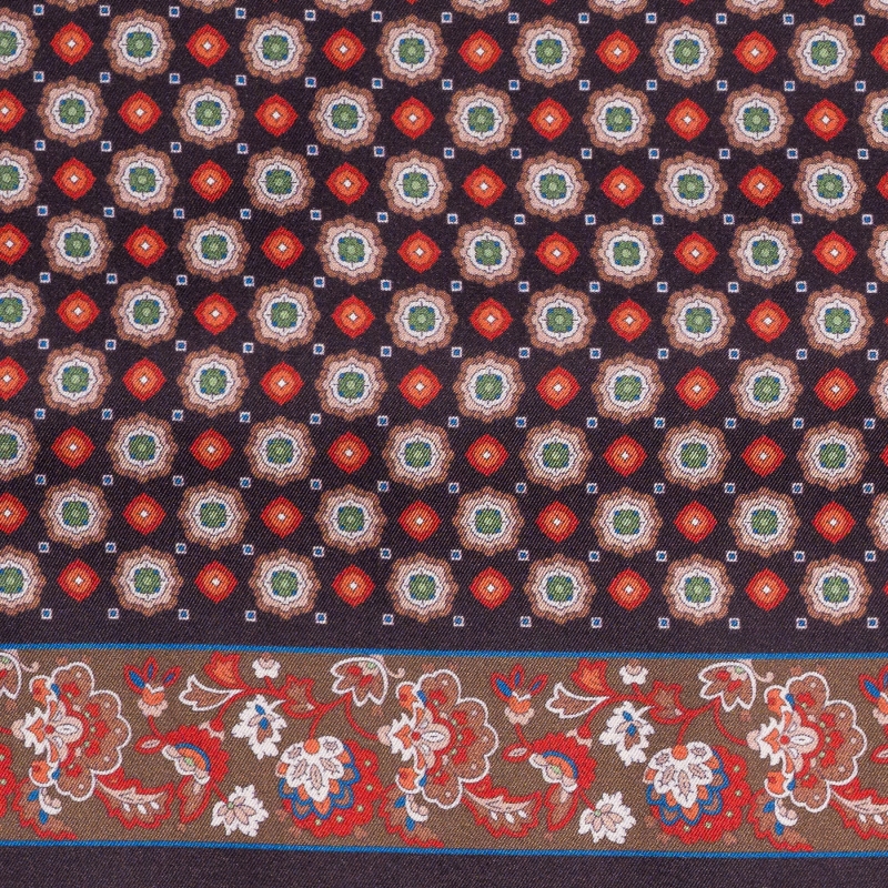 Wool and Silk scarf Uomo Toledo brown, orange