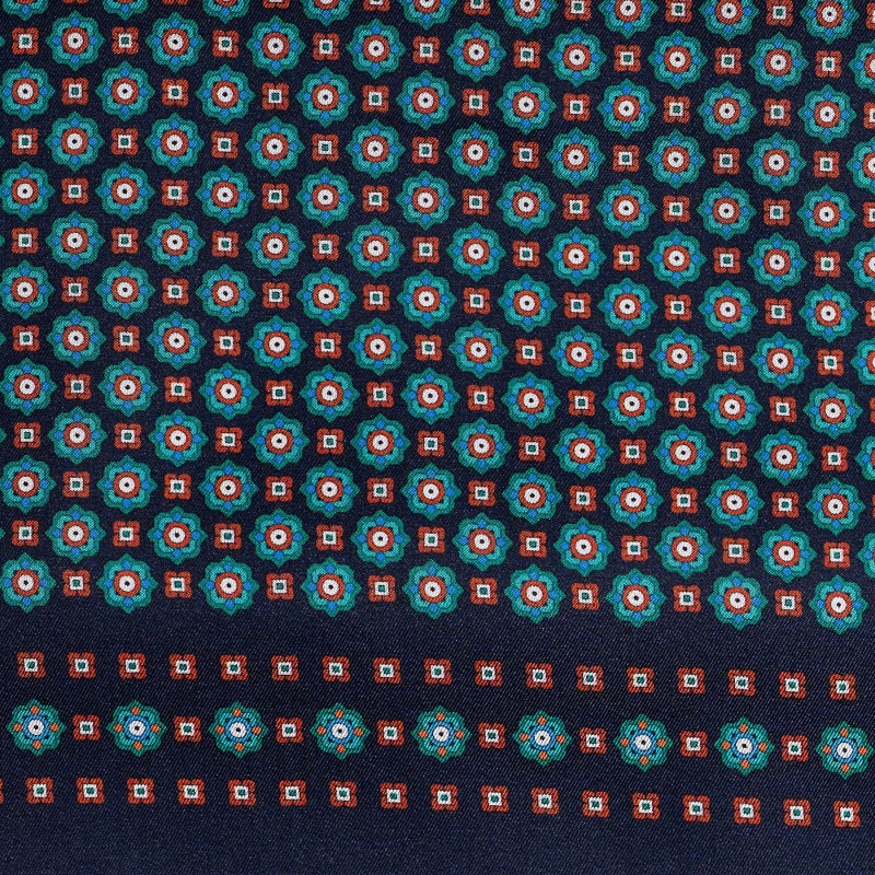 Wool and Silk scarf Uomo Turin green, navy