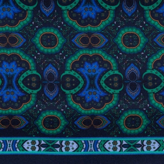 Esarfa matase barbati Uomo Seville green, dark navy