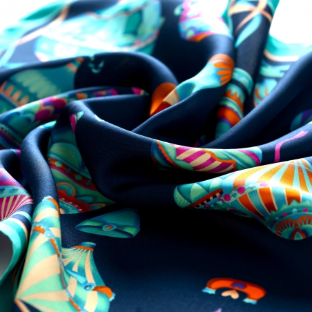 Esarfa matase S twill Magic Innocence navy