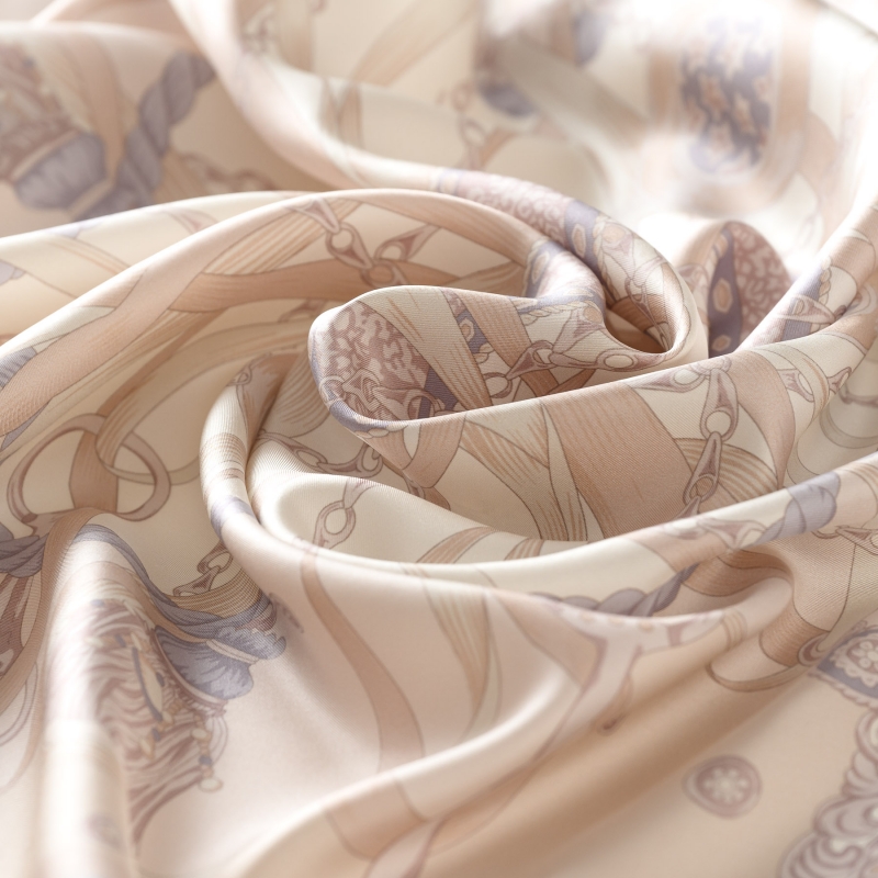 Silk Scarf twill Iconic High Class beige-pearl