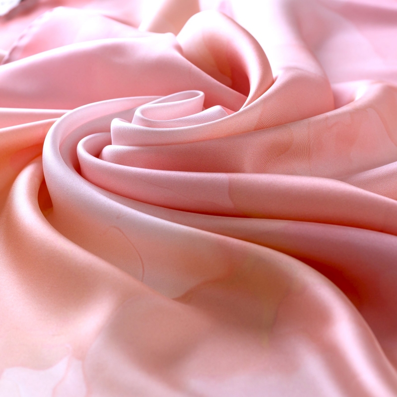 Silk Scarf twill Gracefulness Sweet Coral aquarela