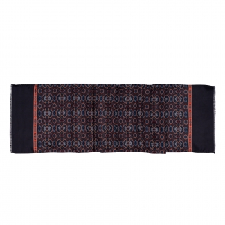 Esarfa matase barbati Uomo Seville brown, dark navy