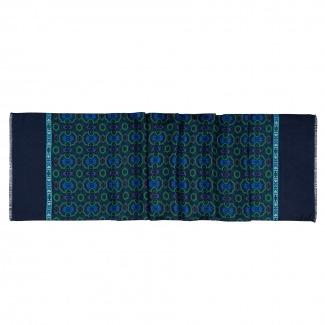 Esarfa matase barbati Uomo Seville green, dark navy