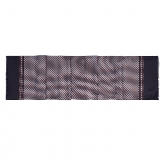 Esarfa matase si lana barbati Uomo Turin dark navy, blue ciel