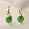 Cercei argint MiraMe agate verzi gold