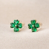 Cercei argint 4 Luck zirconia emerald gold