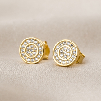 Cercei argint Touch & Glow zirconia gold