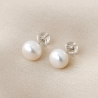 Cercei argint Classy perle albe de cultura 9 mm