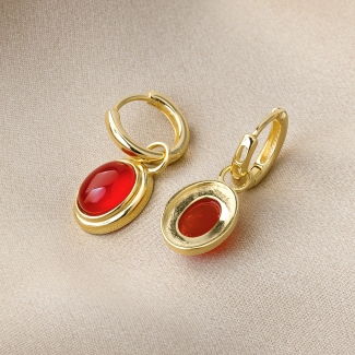 Sterling Silver Earrings MiraMe carneol gold