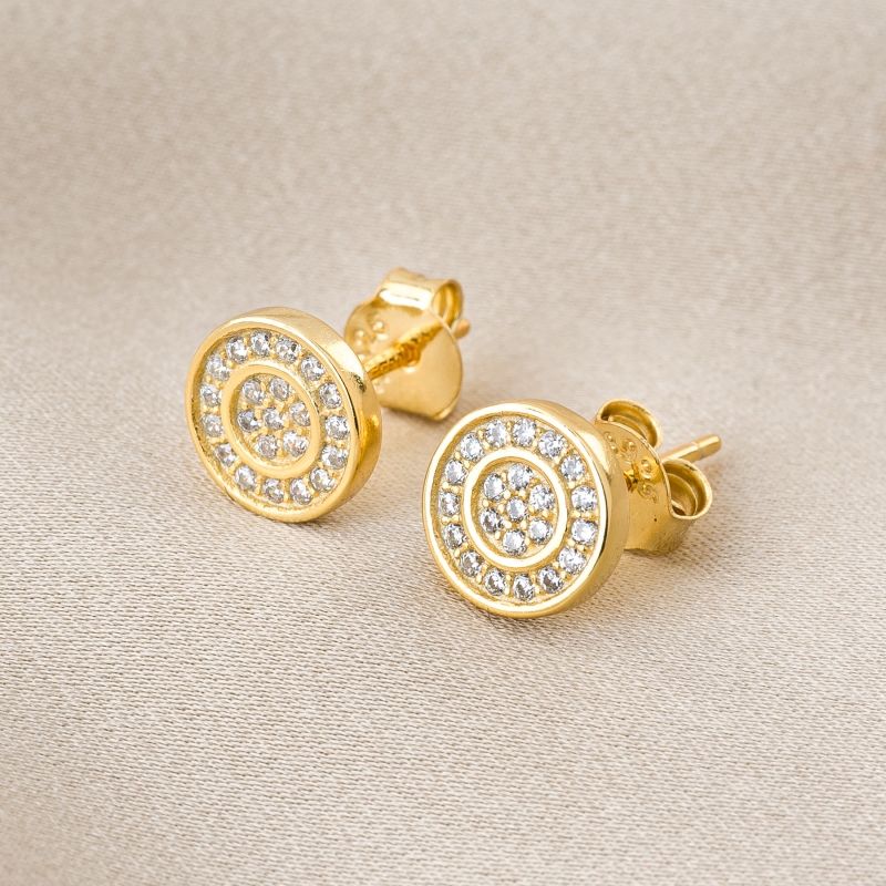 Sterling Silver Earrings Touch & Glow zirconia gold