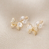 Cercei argint Sparkling Butterfly zirconia gold