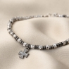copy of Sterling Silver Bracelet Black & White Silver Cross charm