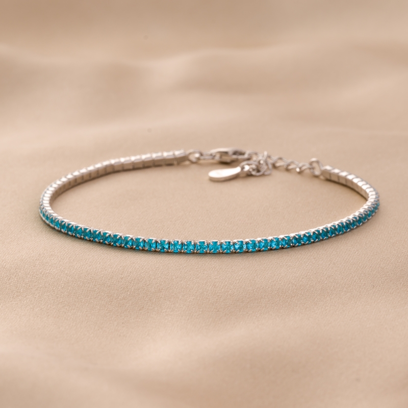 Bratara argint Tennis Baby Blue zirconia