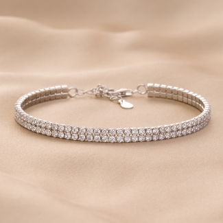 Bratara argint Tennis Duo Romance zirconia