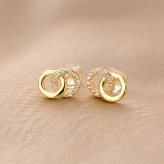 Sterling Silver Earrings Until The Moon & Back gold