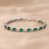 Sterling Silver Bracelet Soiree Emerald zirconia