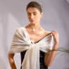 Silk Shawl Veiled Allure Plain White