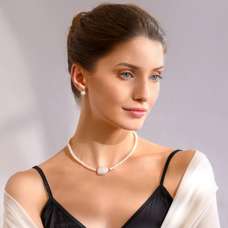 14K Gold Earrings Dare for More White Pearl