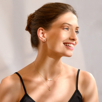 14K Gold Earrings Diamonds Minimal My First Diamond