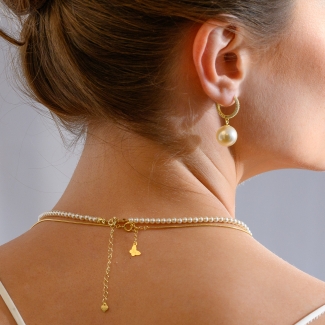 Colier argint S Just Classy Touch perle gold