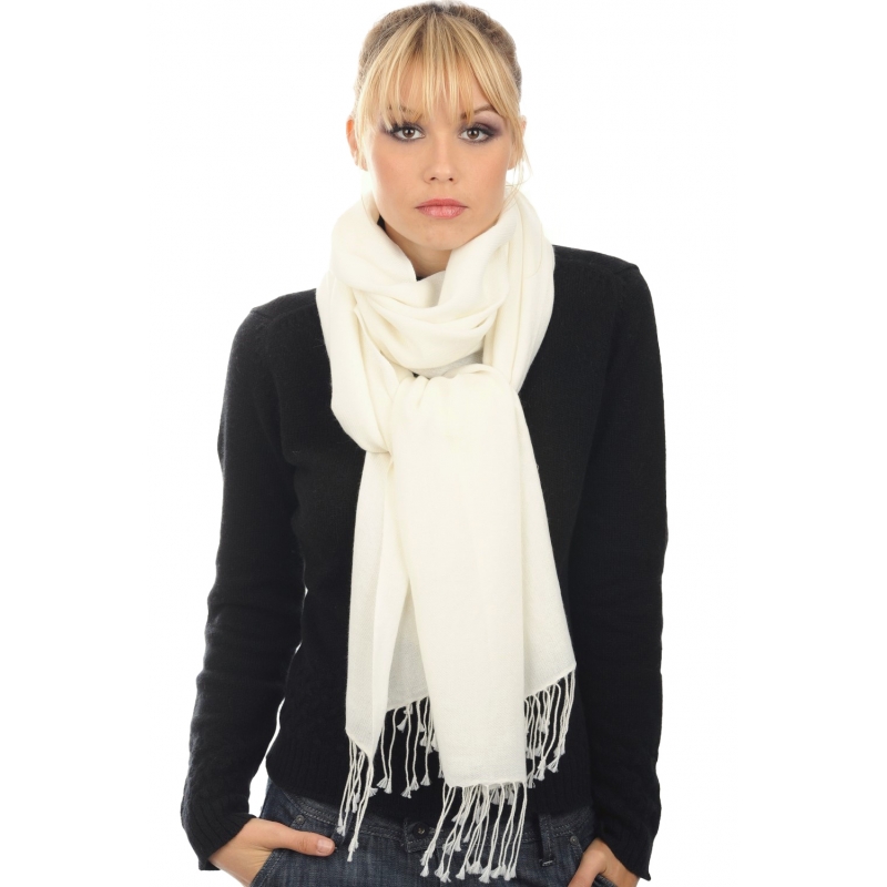 copy of Cashmere and silk scarf Platine White