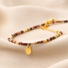 Choker Mookait, lantisor culisant argint placat aur 14K