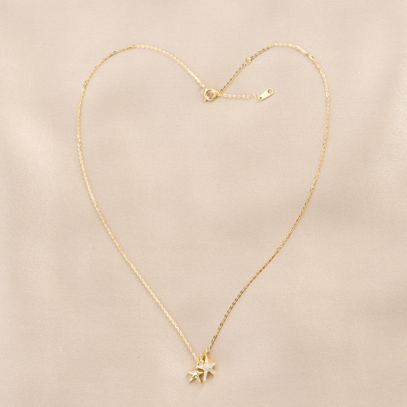 Sterling Silver Necklace Sea Star Glow gold