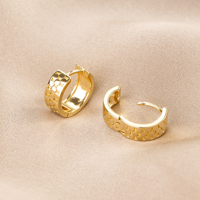 Sterling Silver Earrings Emboss RevÃ¨ra gold