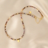 Choker Mookait, lantisor culisant argint placat aur 14K
