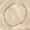 Choker Mookait, lantisor culisant argint placat aur 14K