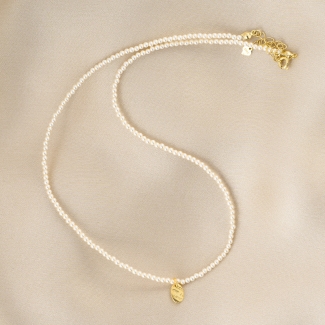 Colier argint XS Love Just Classy Touch perle gold