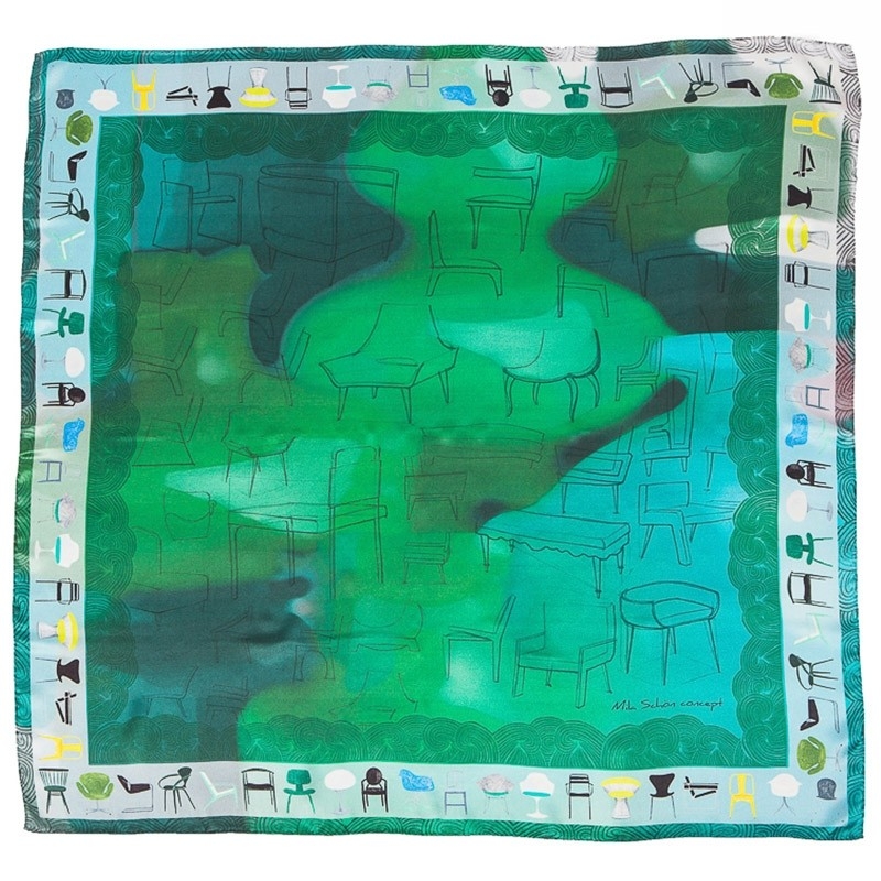Silk Scarf Mila Schon chairs green