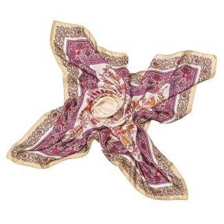 Esarfa matase naturala Marina D`Este twill paisley white