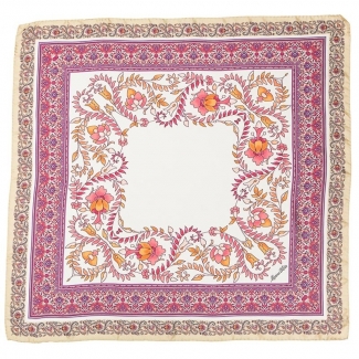 Esarfa matase naturala Marina D`Este twill paisley white