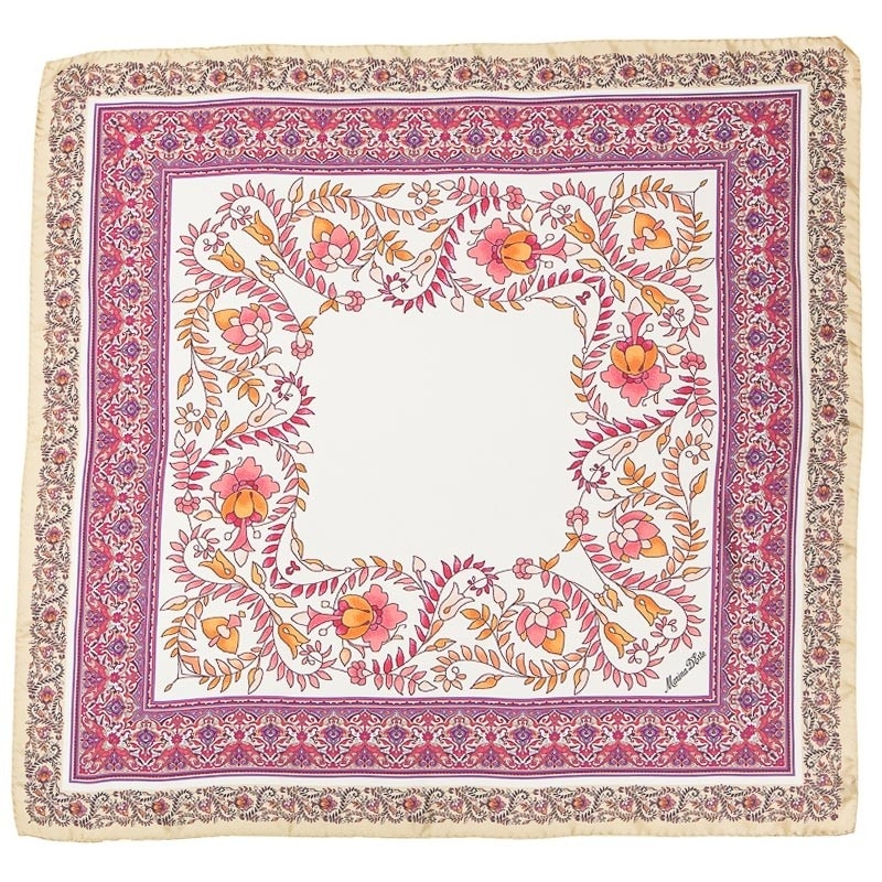 Silk Scarf Marina D`Este twill paisley white
