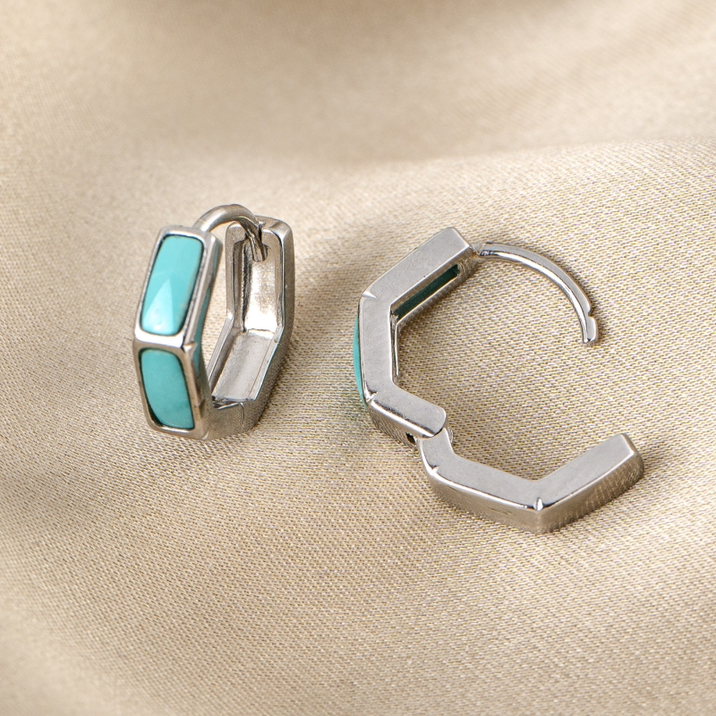 Sterling Silver Earrings Zyara with turquoise