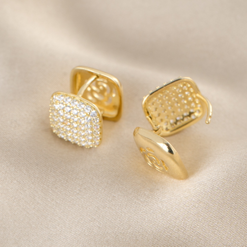 Cercei argint Midday Duo Touch gold