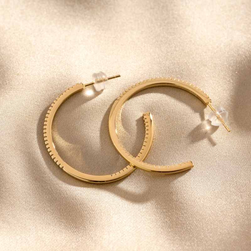 Sterling Silver Earrings UpTown Vibe Creole gold