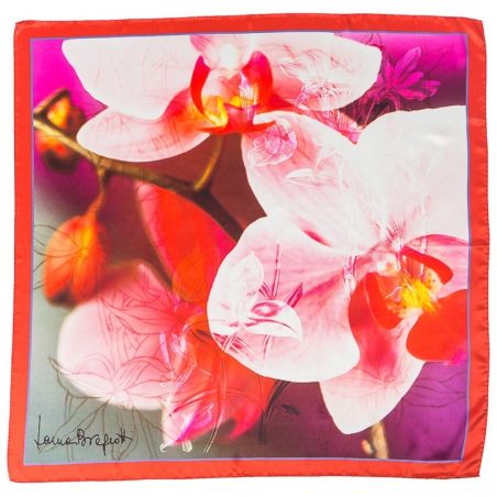 Esarfa matase naturala Laura Biagiotti orhidee roz